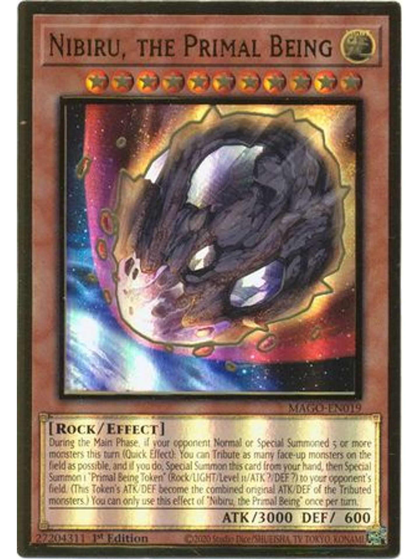Nibiru, the Primal Being - MAGO-EN019 - Premium Gold Rare 1st Edition 1
