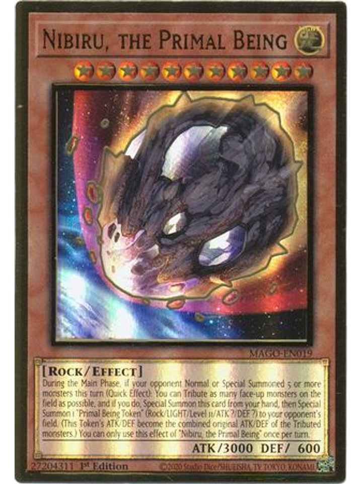Nibiru, the Primal Being - MAGO-EN019 - Premium Gold Rare 1st Edition 1