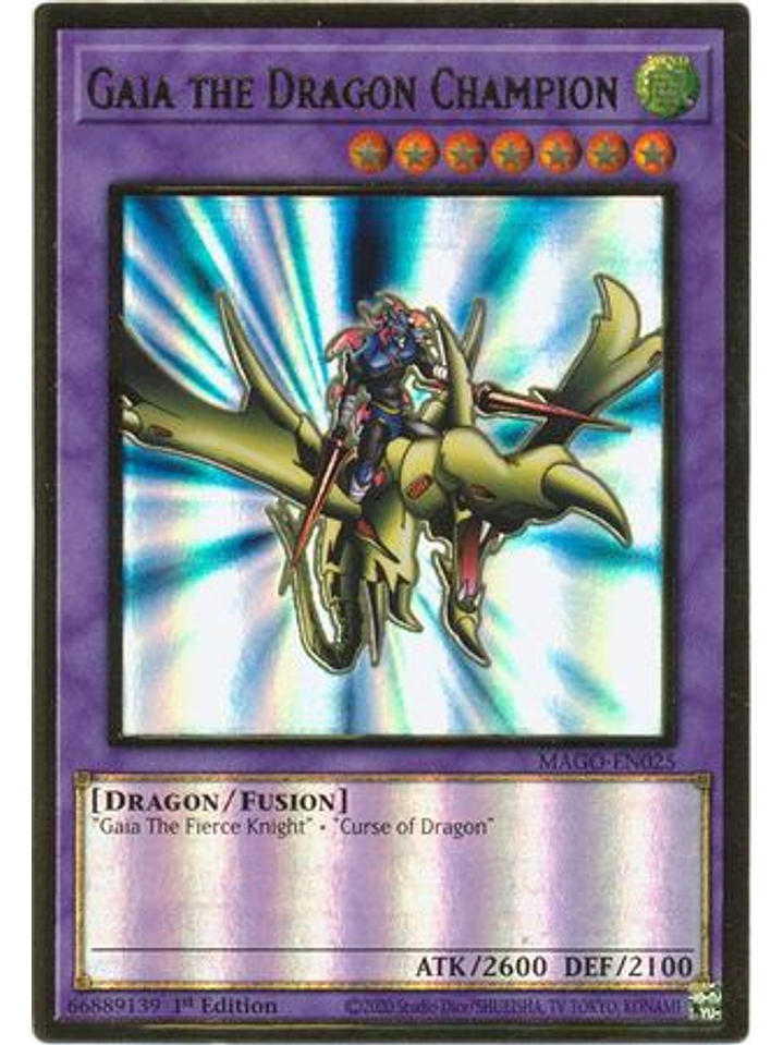 Gaia the Dragon Champion - MAGO-EN025 - Premium Gold Rare 1st Edition 1