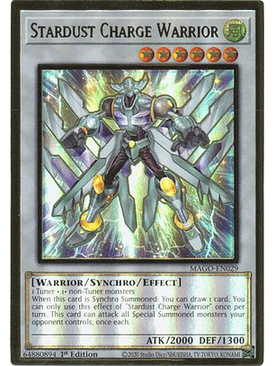 Stardust Charge Warrior - MAGO-EN029 - Premium Gold Rare 1st Edition