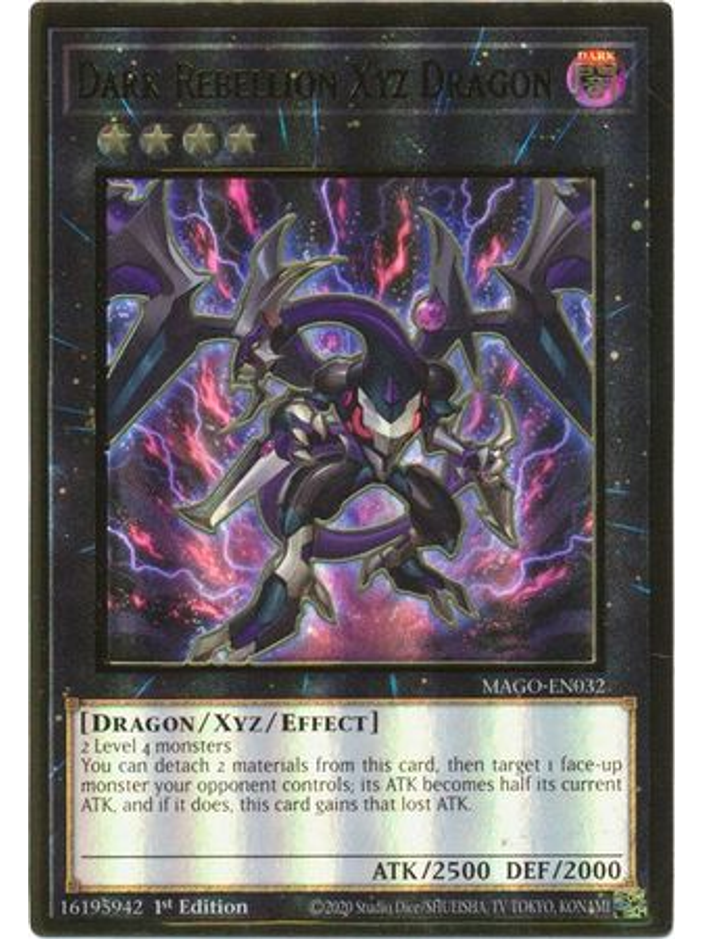 Dark Rebellion Xyz Dragon - MAGO-EN032 - Premium Gold Rare 1st Edition 1
