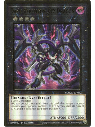 Dark Rebellion Xyz Dragon - MAGO-EN032 - Premium Gold Rare 1st Edition