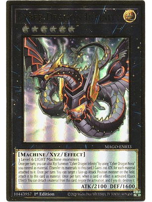 Cyber Dragon Infinity (Alternate Art) - MAGO-EN033 - Premium Gold Rare 1st Edition