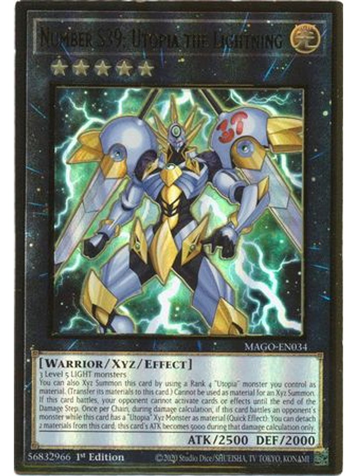 Number S39: Utopia the Lightning - MAGO-EN034 - Premium Gold Rare 1st Edition 1