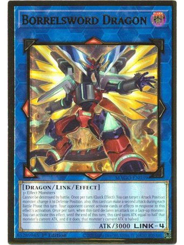 Borrelsword Dragon (Alternate Art) - MAGO-EN039 - Premium Gold Rare 1st Edition 1