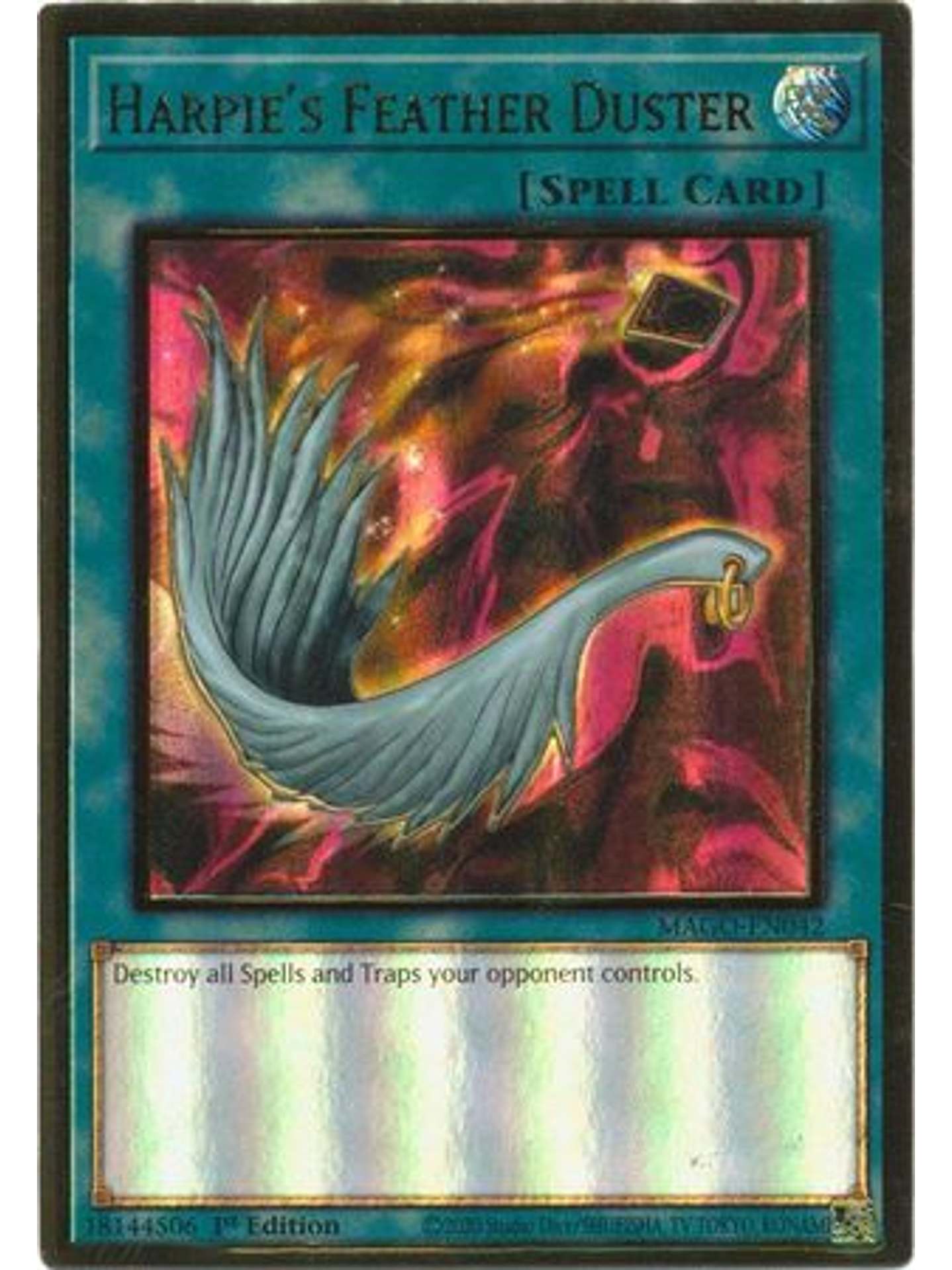 Harpie's Feather Duster - MAGO-EN042 - Premium Gold Rare 1st Edition 1