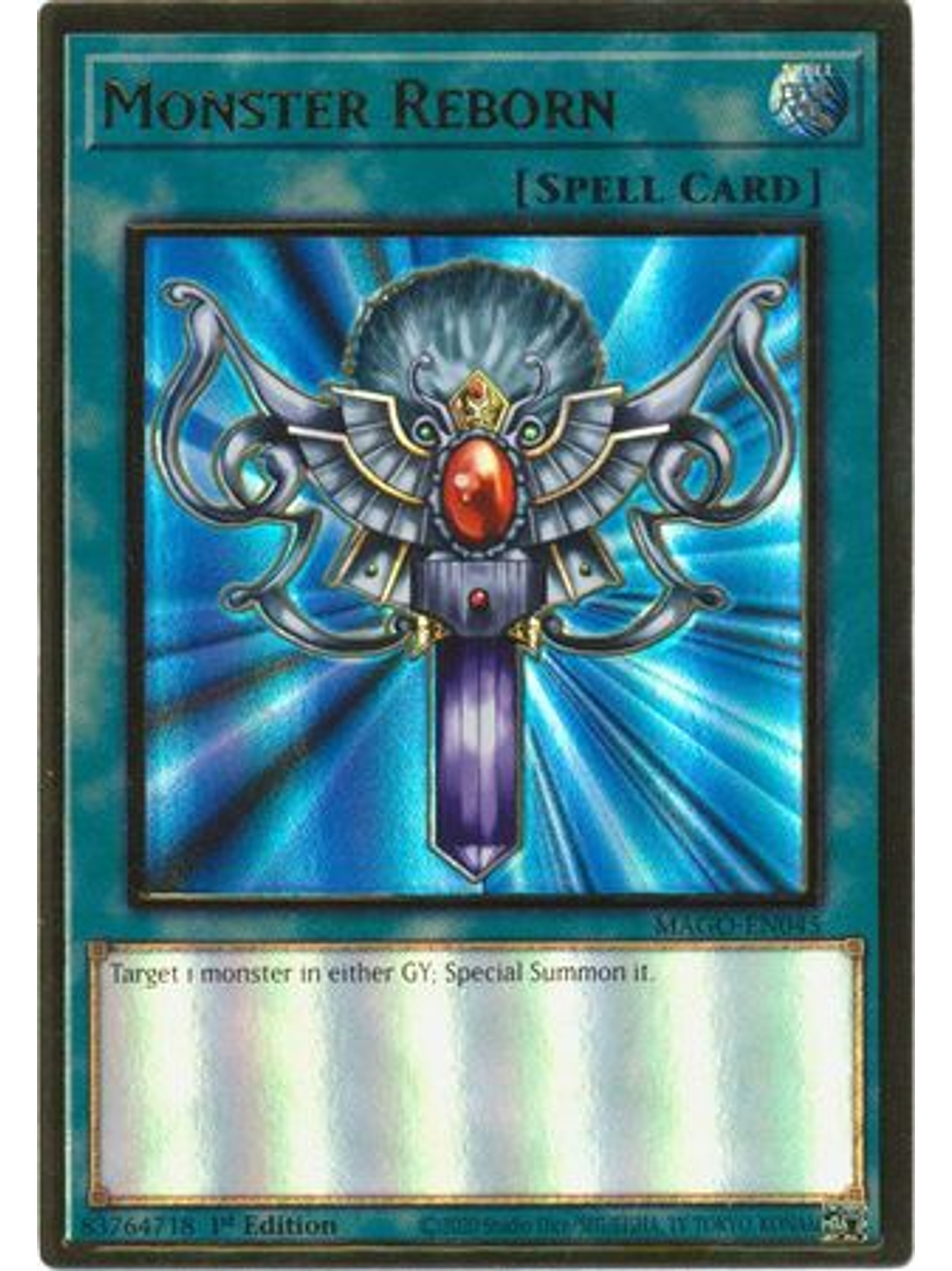 Monster Reborn - MAGO-EN045 - Premium Gold Rare 1st Edition 1