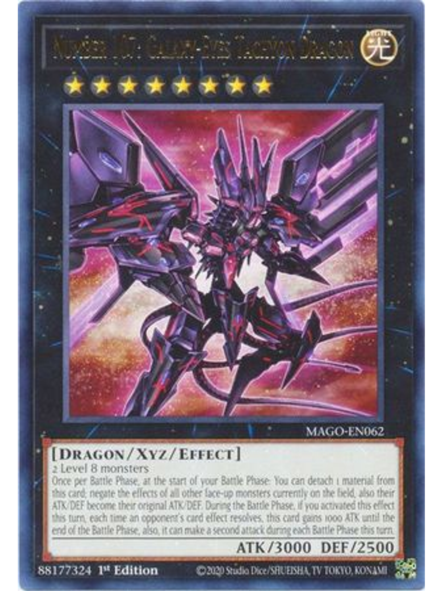 Number 107: Galaxy-Eyes Tachyon Dragon - MAGO-EN062 - Rare 1st Edition 1