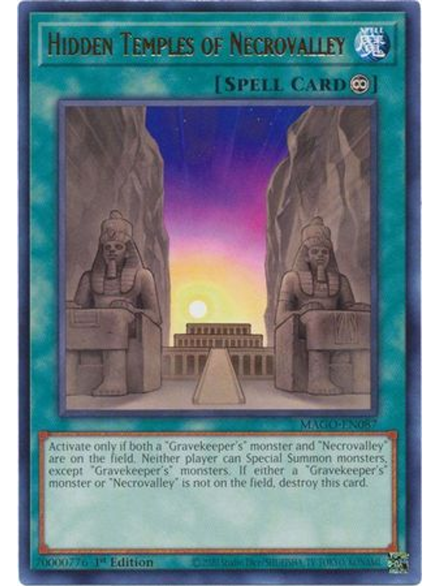Hidden Temples of Necrovalley - MAGO-EN087 - Rare 1st Edition 1