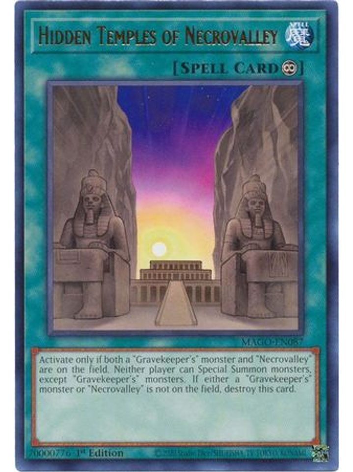 Hidden Temples of Necrovalley - MAGO-EN087 - Rare 1st Edition 1