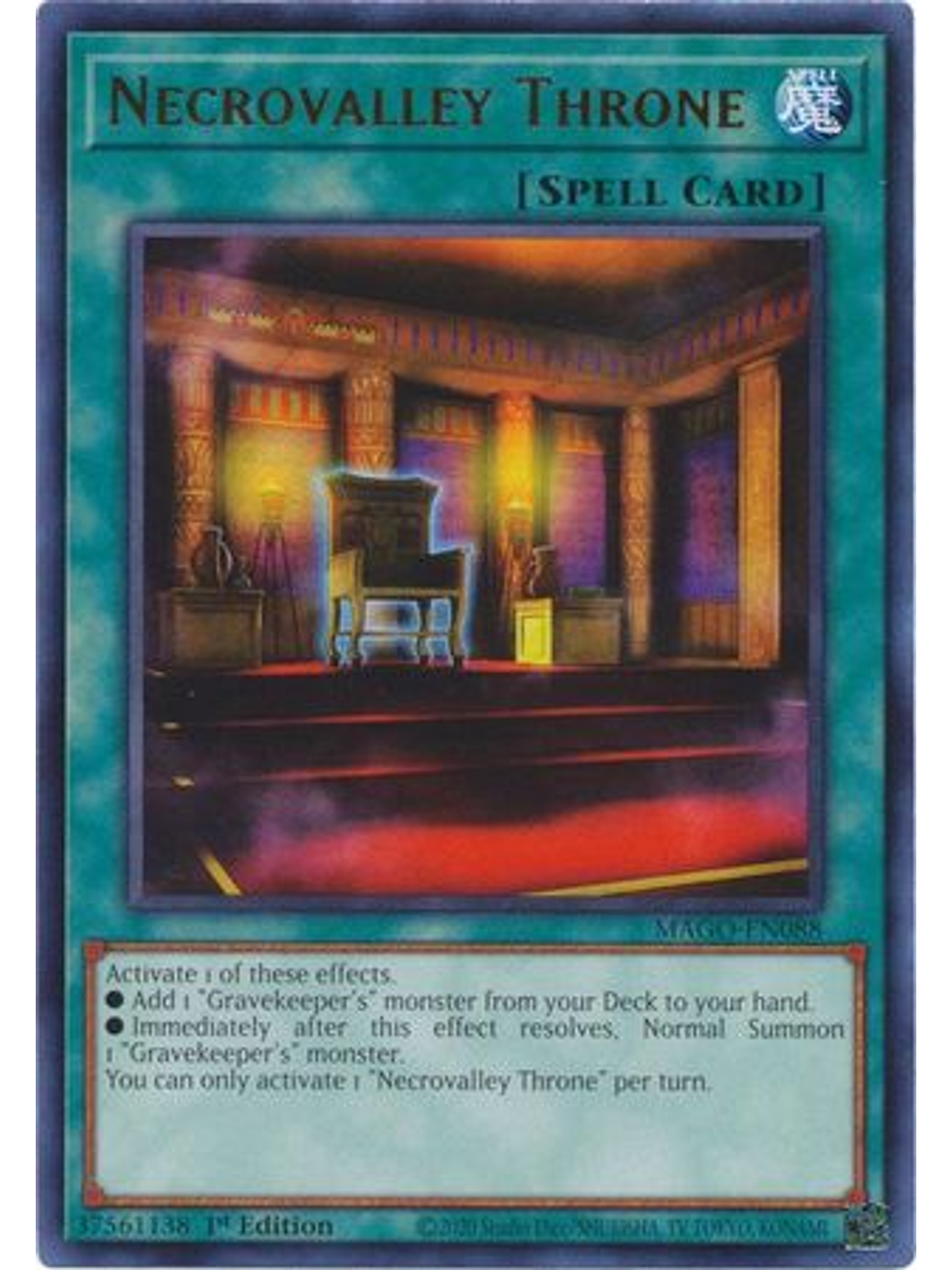Necrovalley Throne - MAGO-EN088 - Rare 1st Edition 1