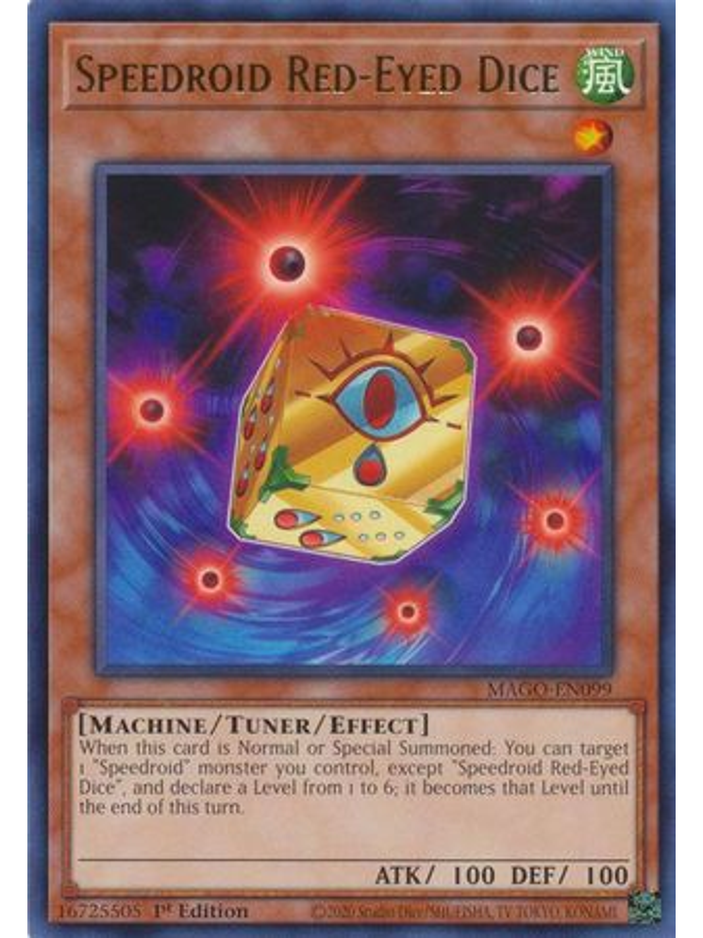 Speedroid Red-Eyed Dice - MAGO-EN099 - Rare 1st Edition 1