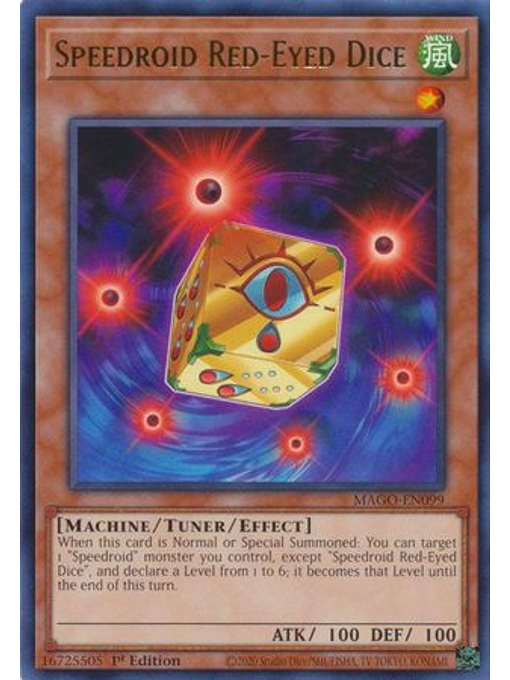 Speedroid Red-Eyed Dice - MAGO-EN099 - Rare 1st Edition 1