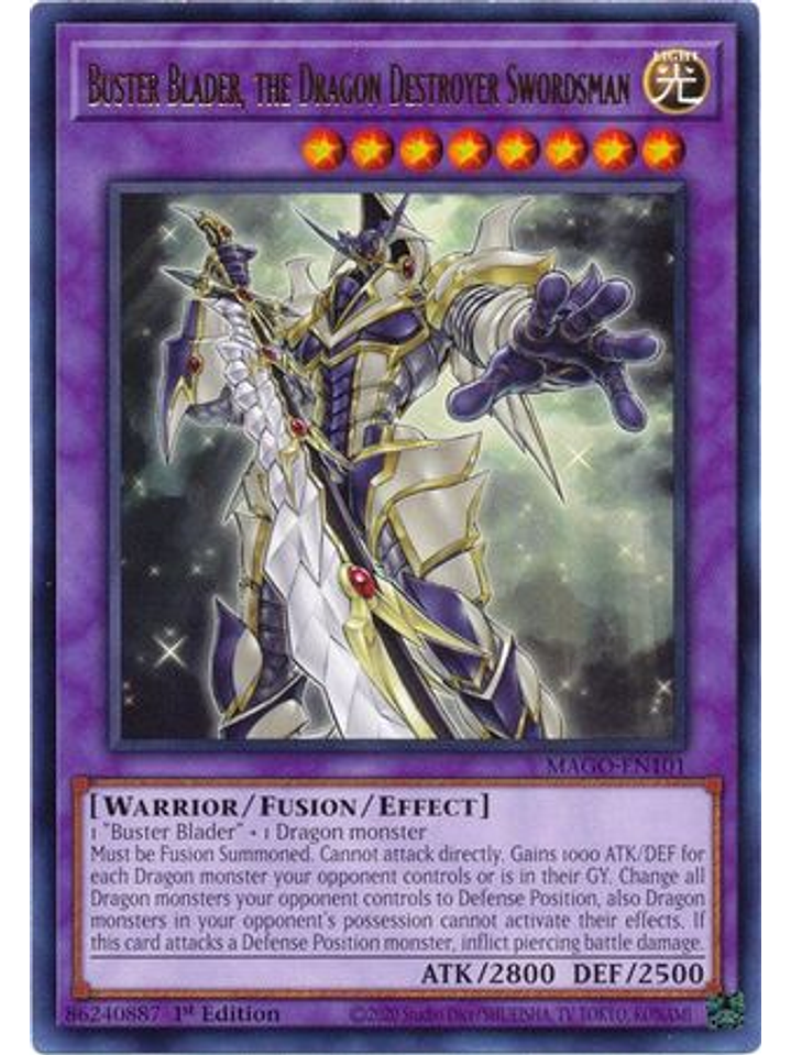 Buster Blader, the Dragon Destroyer Swordsman - MAGO-EN101 - Rare 1st Edition 1