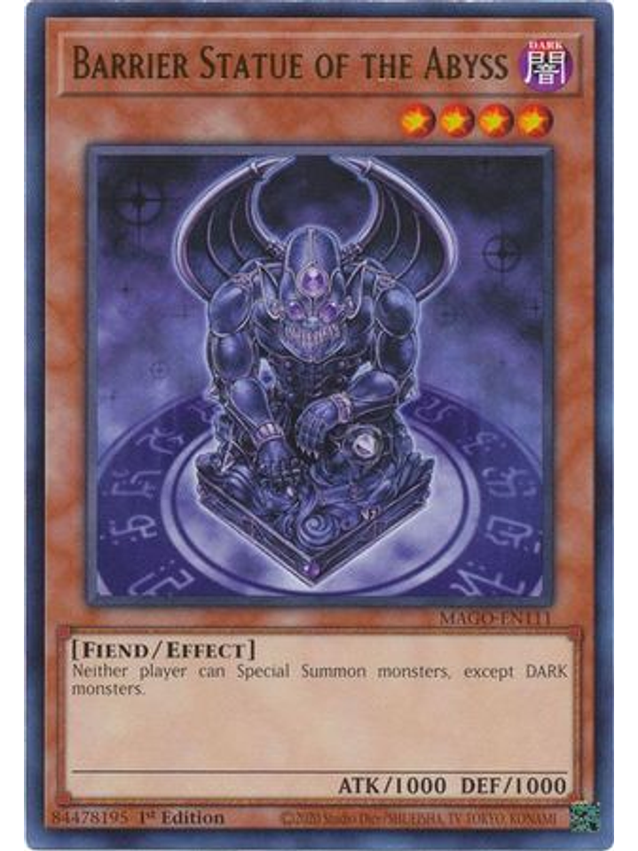 Barrier Statue of the Abyss - MAGO-EN111 - Rare 1st Edition 1