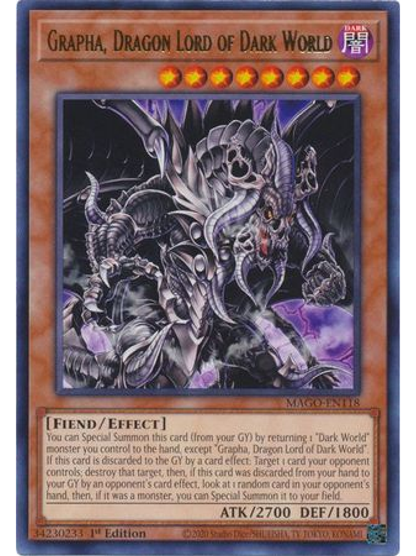 Grapha, Dragon Lord of Dark World - MAGO-EN118 - Rare 1st Edition 1