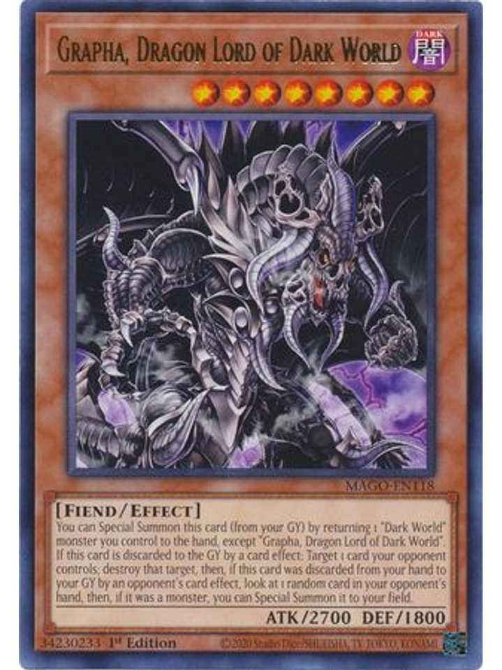 Grapha, Dragon Lord of Dark World - MAGO-EN118 - Rare 1st Edition 1