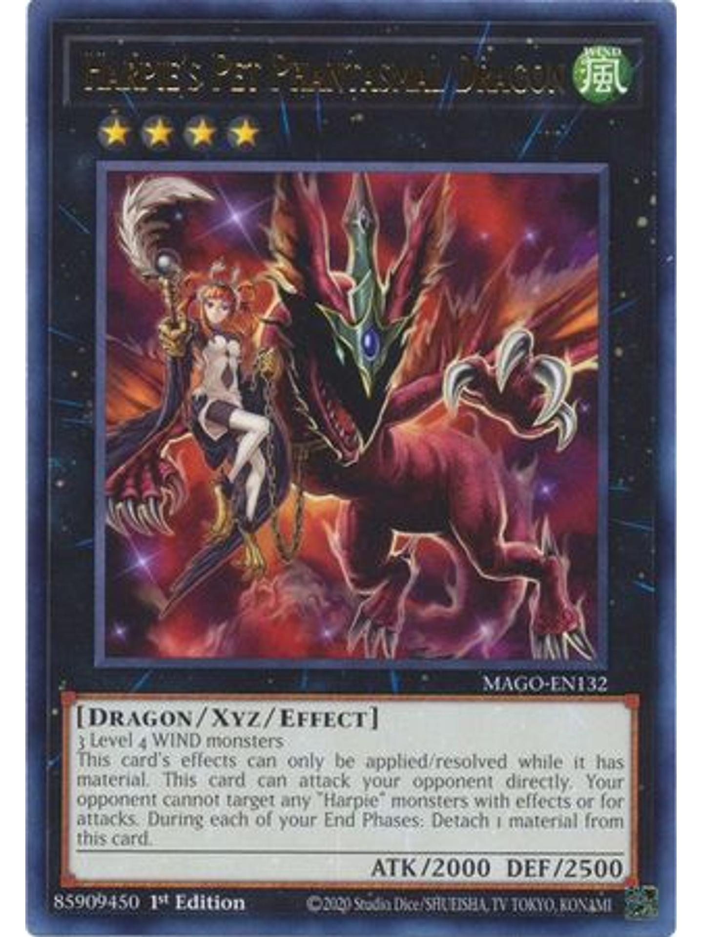 Harpie's Pet Phantasmal Dragon - MAGO-EN132 - Rare 1st Edition 1