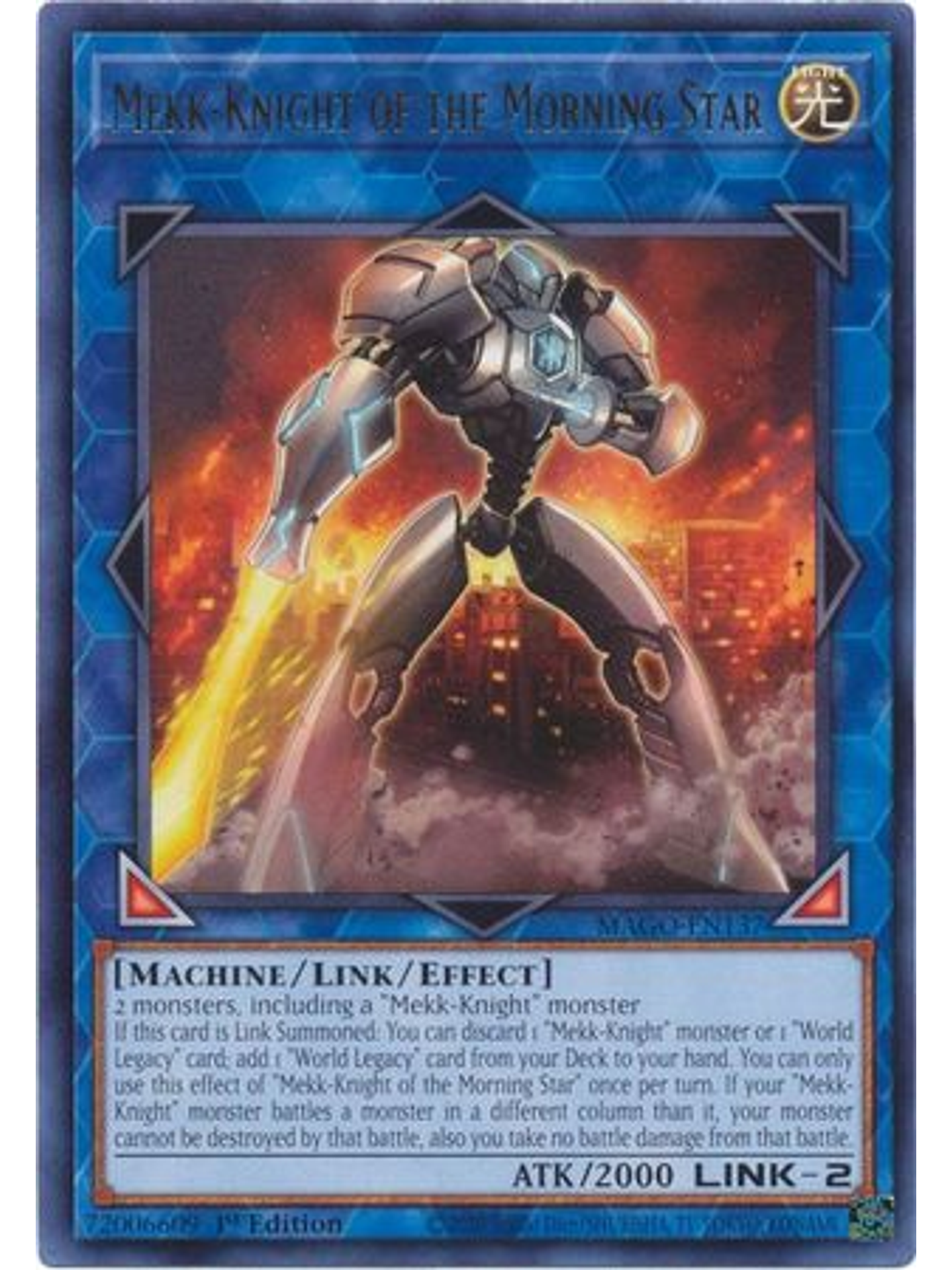 Mekk-Knight of the Morning Star - MAGO-EN137 - Rare 1st Edition 1