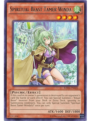 Spiritual Beast Tamer Winda - RATE-EN026 - Rare Unlimited
