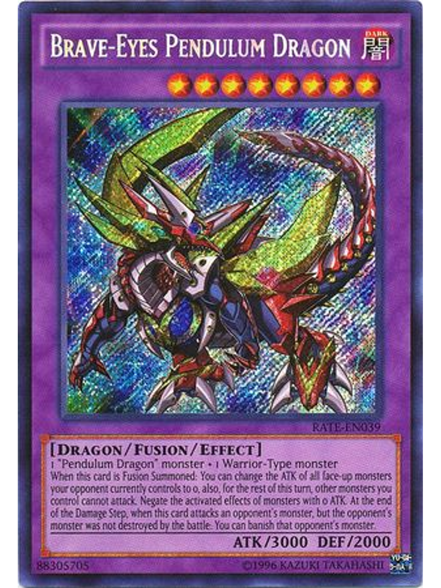 Brave-Eyes Pendulum Dragon - RATE-EN039 - Secret Rare Unlimited 1