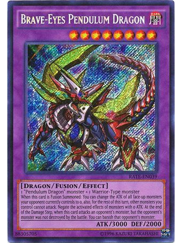 Brave-Eyes Pendulum Dragon - RATE-EN039 - Secret Rare Unlimited 1