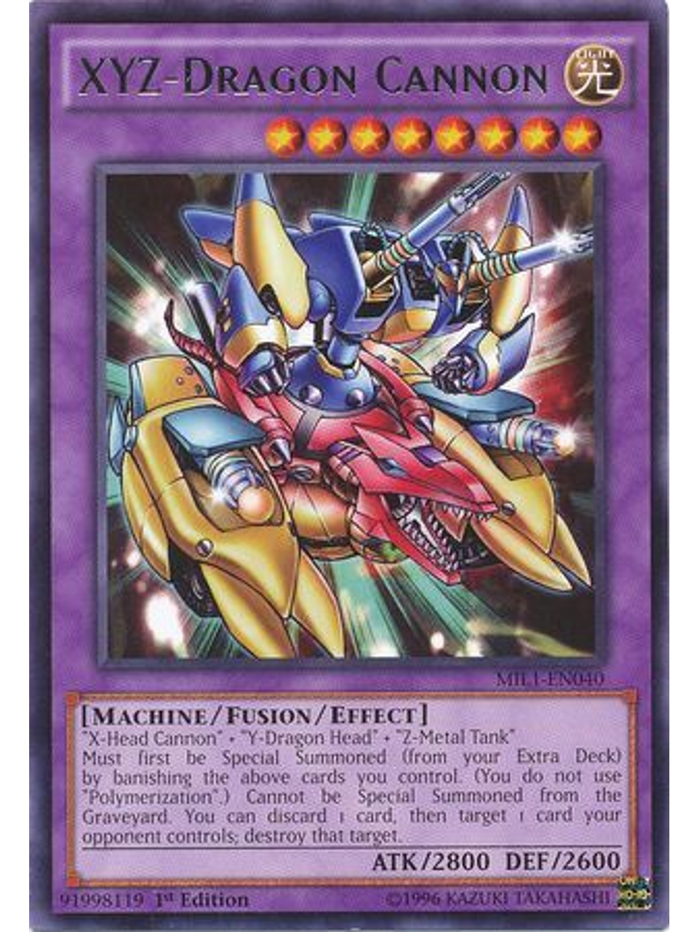 Xyz-dragon Cannon - mil1-en040 - Rare 1st Edition 1