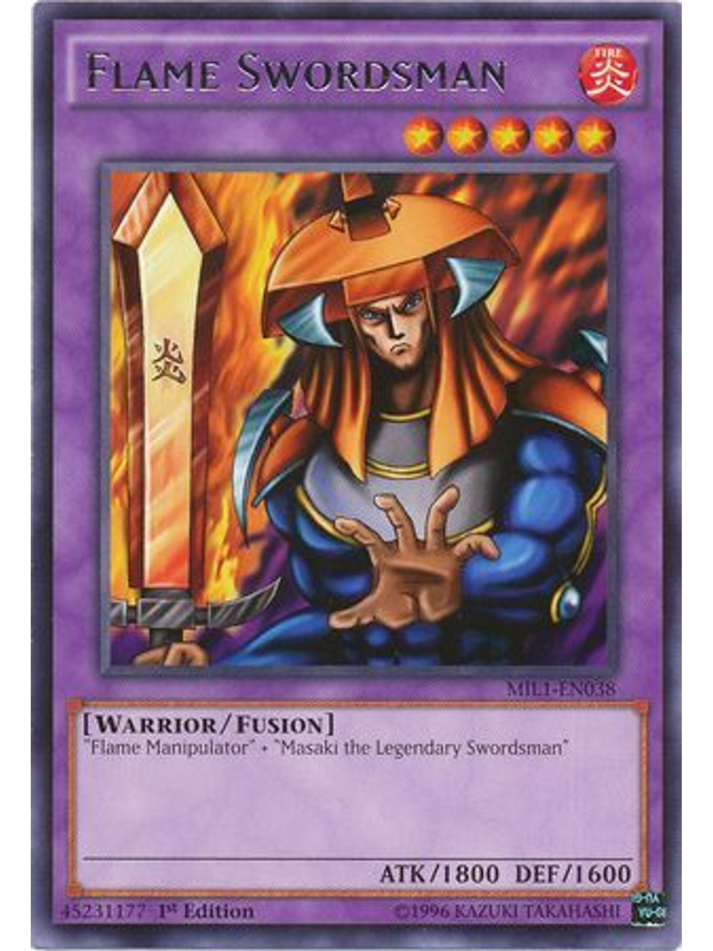 Flame Swordsman - MIL1-EN038 - Rare 1st Edition 1