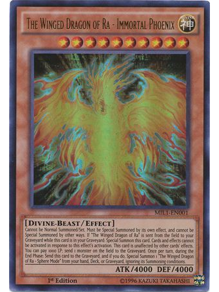 The Winged Dragon of Ra - Immortal Phoenix - MIL1-EN001 - Ultra Rare 1st Edition 1