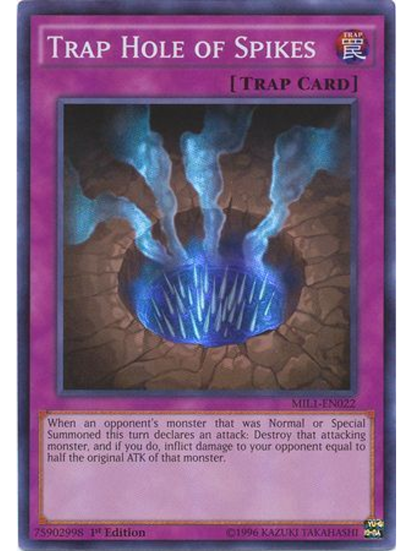 Trap Hole of Spikes - MIL1-EN022 - Super Rare 1st Edition 1