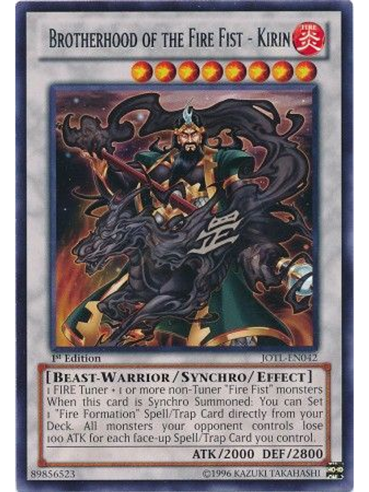Brotherhood of the Fire Fist - Kirin - JOTL-EN042 - Rare 1st Edition 1