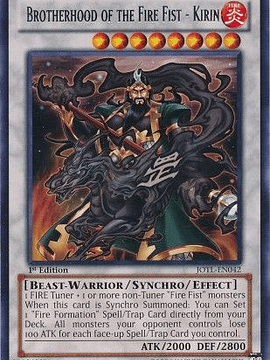 Brotherhood of the Fire Fist - Kirin - JOTL-EN042 - Rare 1st Edition