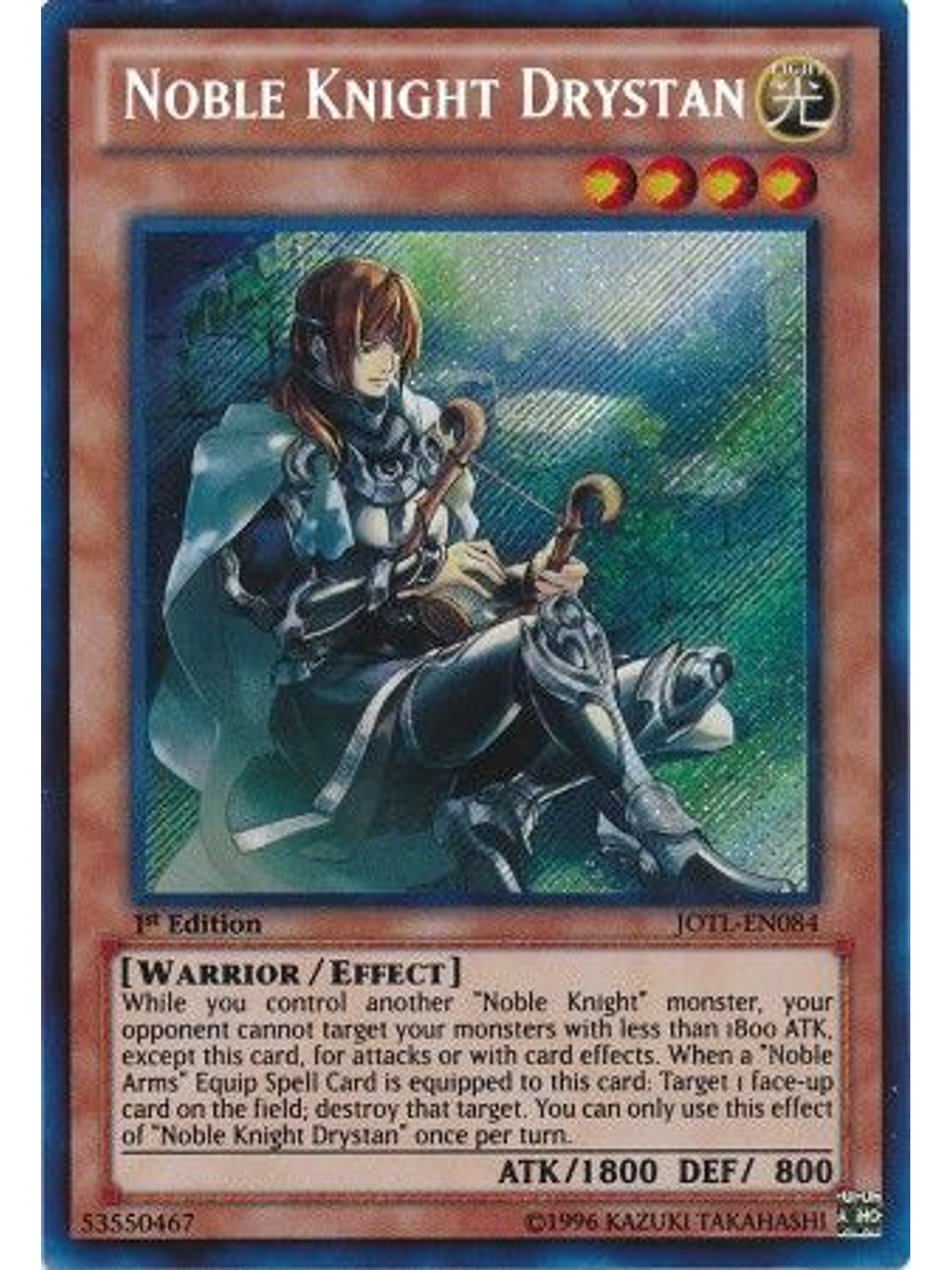 Noble Knight Drystan - JOTL-EN084 - Secret Rare 1st Edition 1