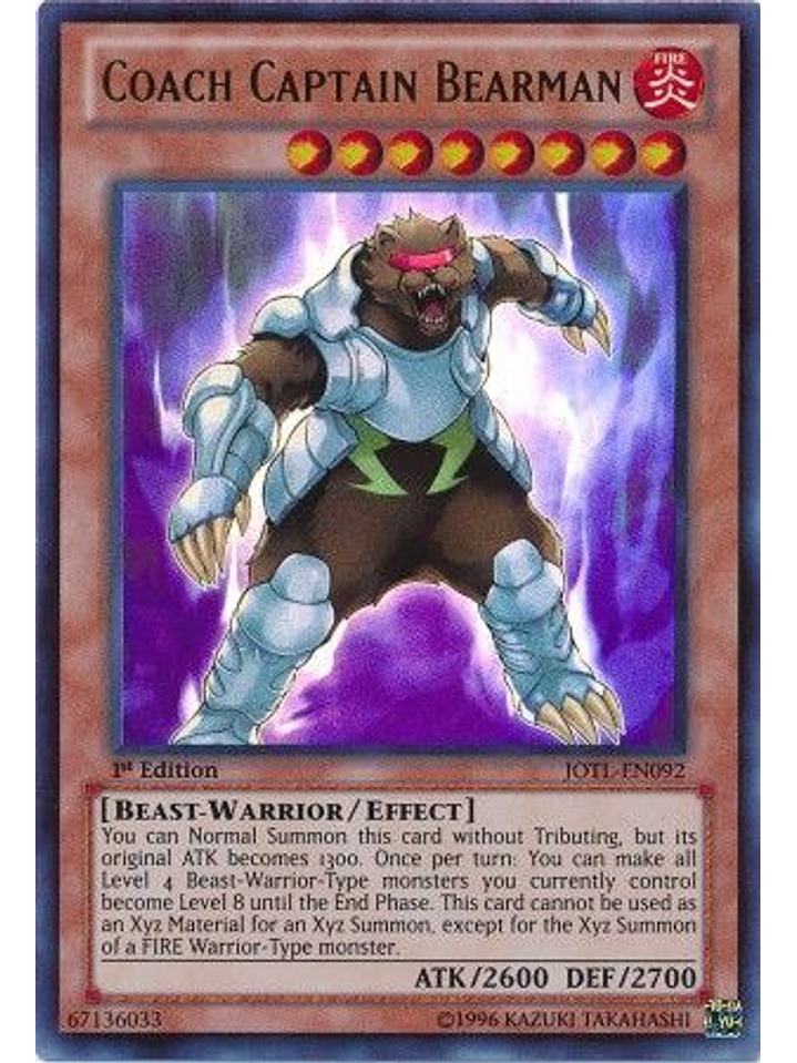 Coach Captain Bearman - JOTL-EN092 - Ultra Rare 1st Edition 1