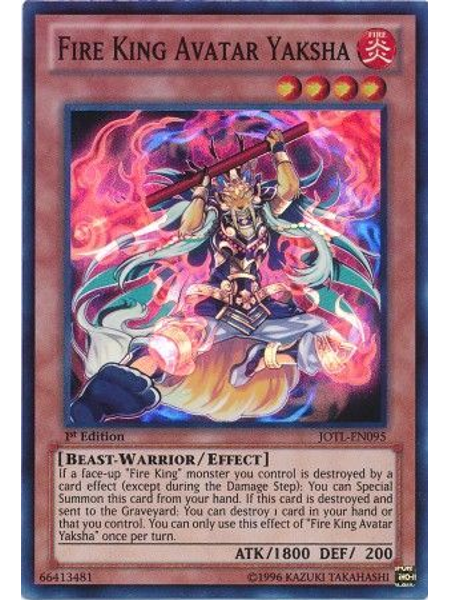 Fire King Avatar Yaksha - JOTL-EN095 - Super Rare 1st Edition 1