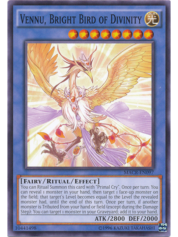 Vennu, Bright Bird of Divinity - MACR-EN097 - Common Unlimited 1