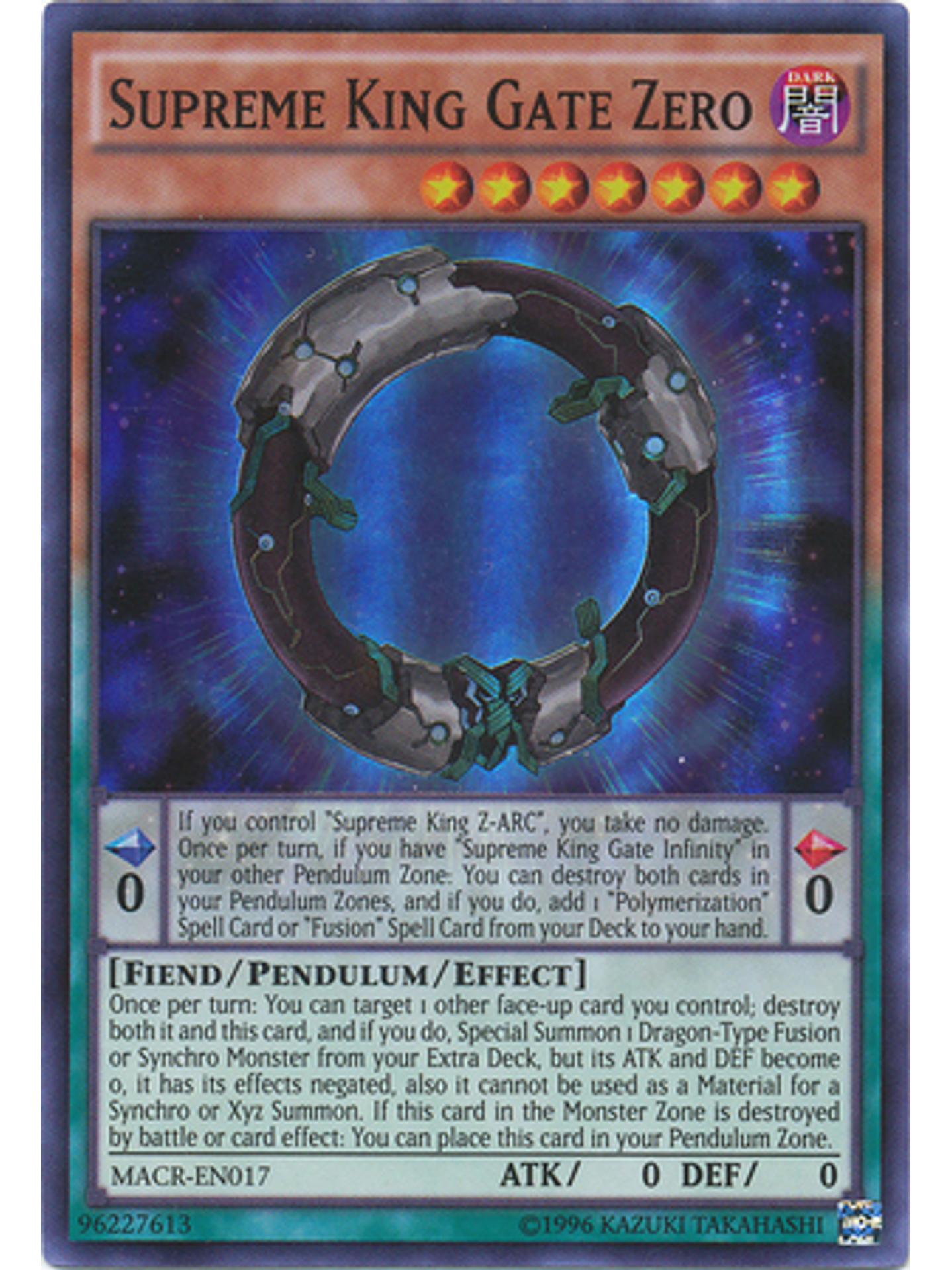 Supreme King Gate Zero - MACR-EN017 - Super Rare Unlimited 1