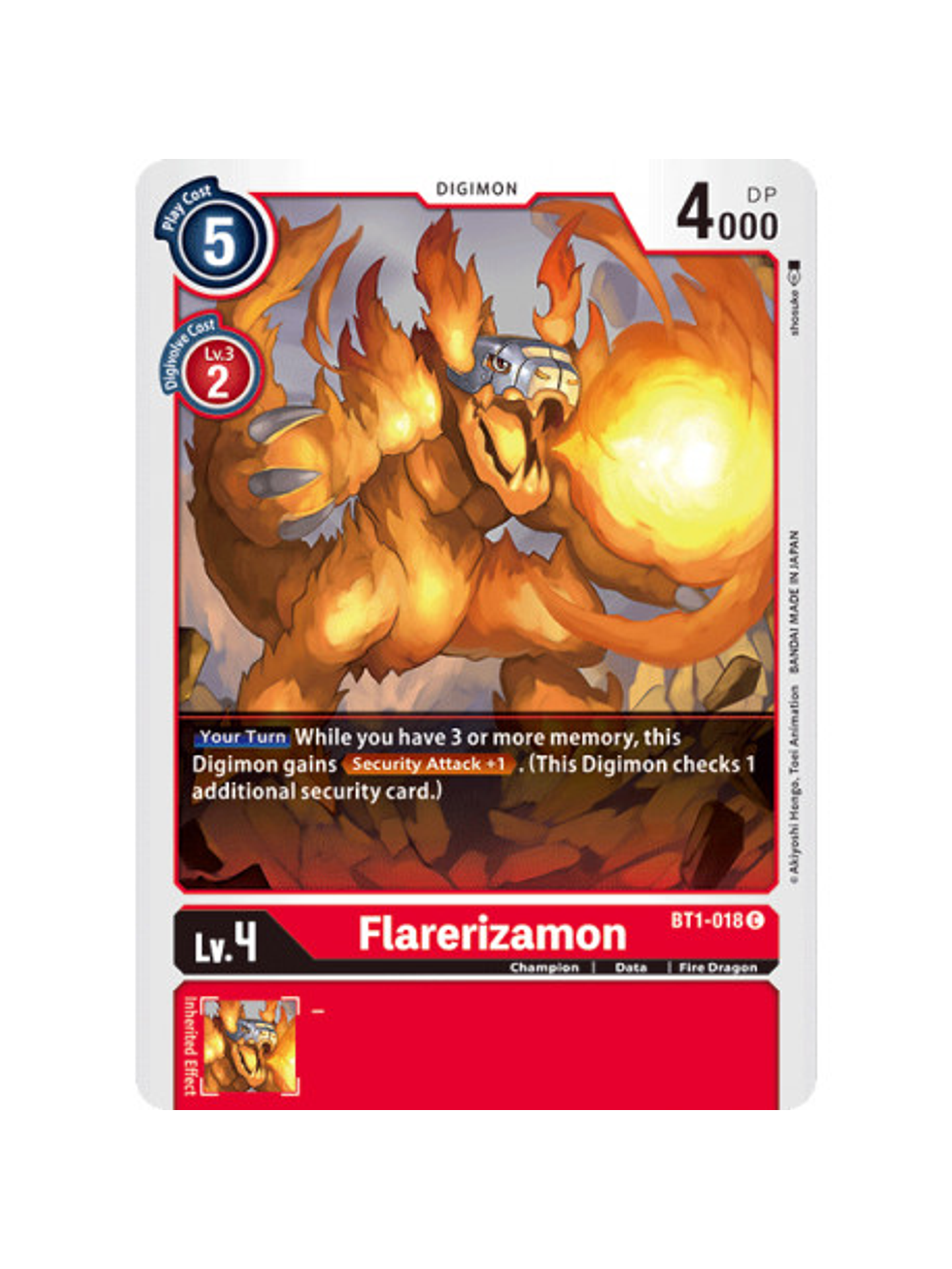 BT1-018 C Flarerizamon Digimon  1