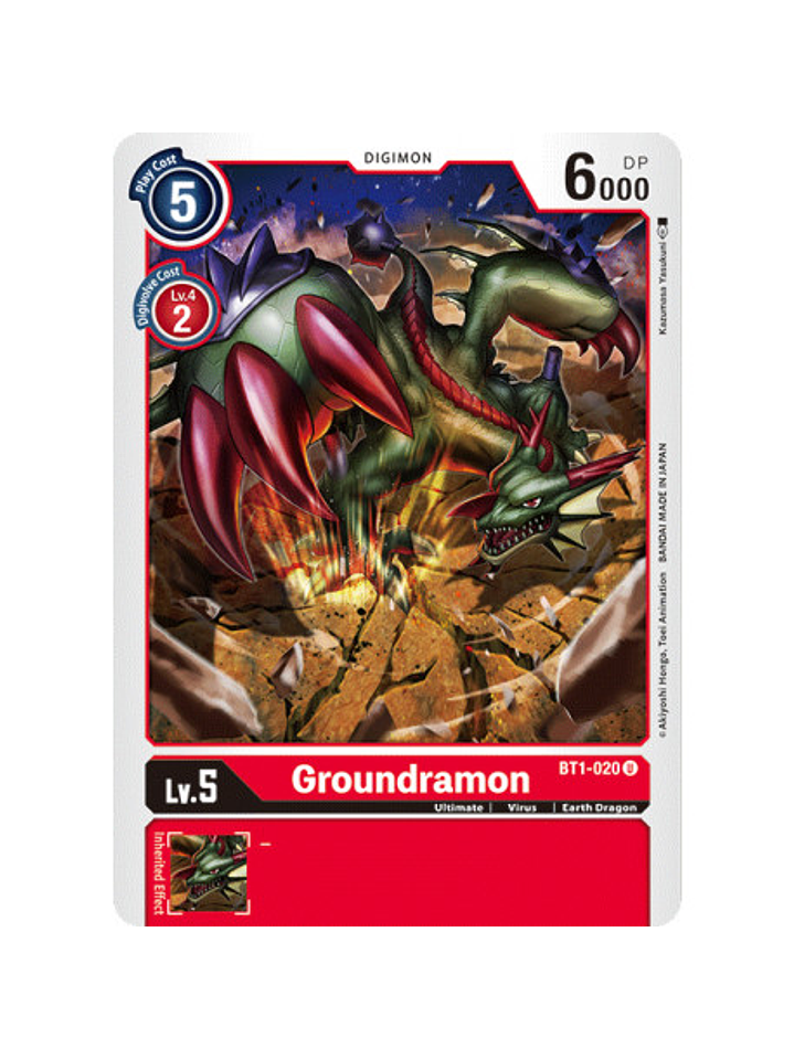 BT1-020 U Groundramon Digimon  1