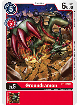 BT1-020 U Groundramon Digimon 