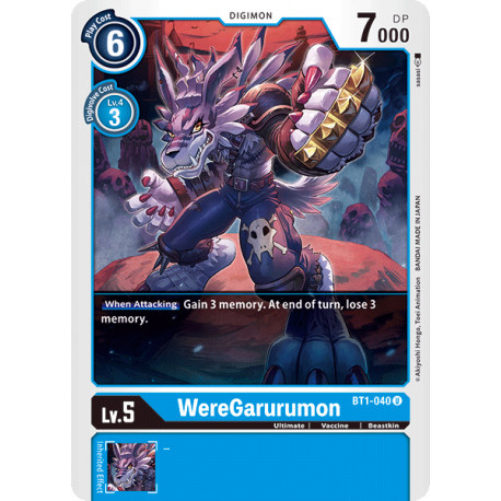 BT1-040 U WereGarurumon Digimon 