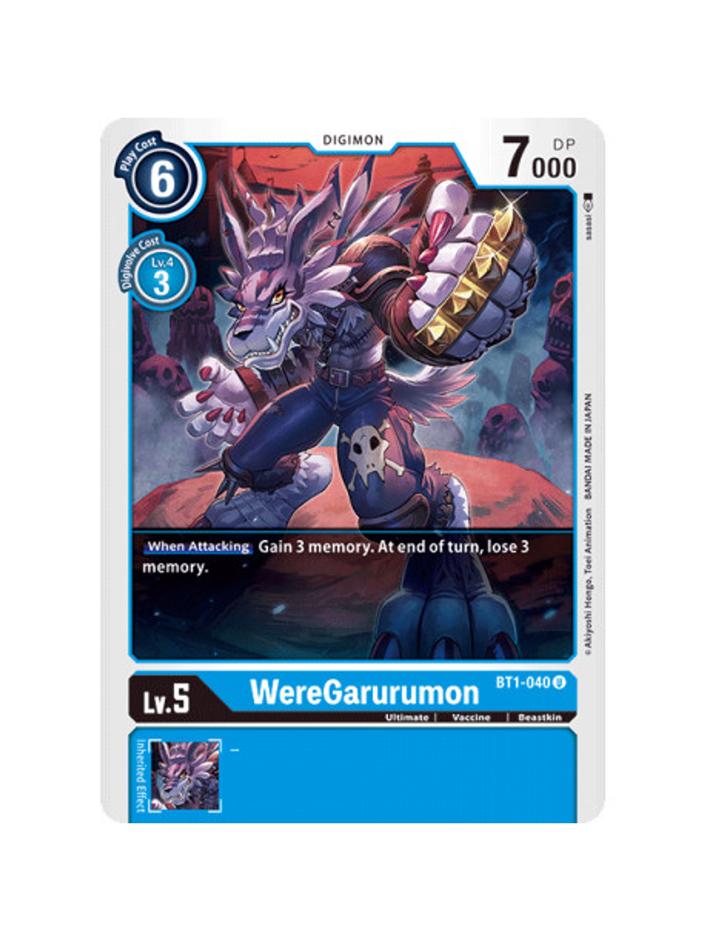 BT1-040 U WereGarurumon Digimon  1