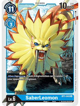 BT1-043 U SaberLeomon Digimon 