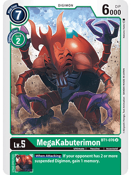 BT1-076 U MegaKabuterimon Digimon 