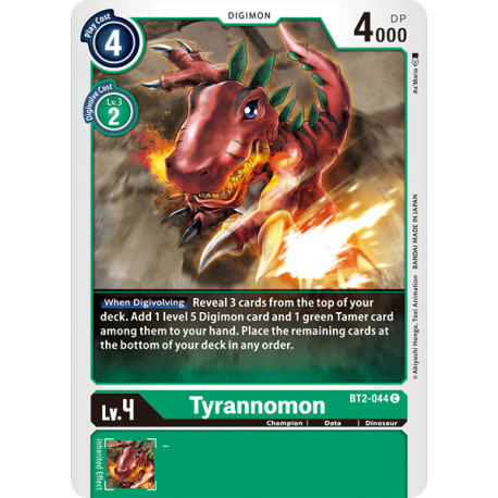 BT2-044 C Tyrannomon Digimon 
