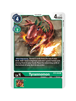 BT2-044 C Tyrannomon Digimon 