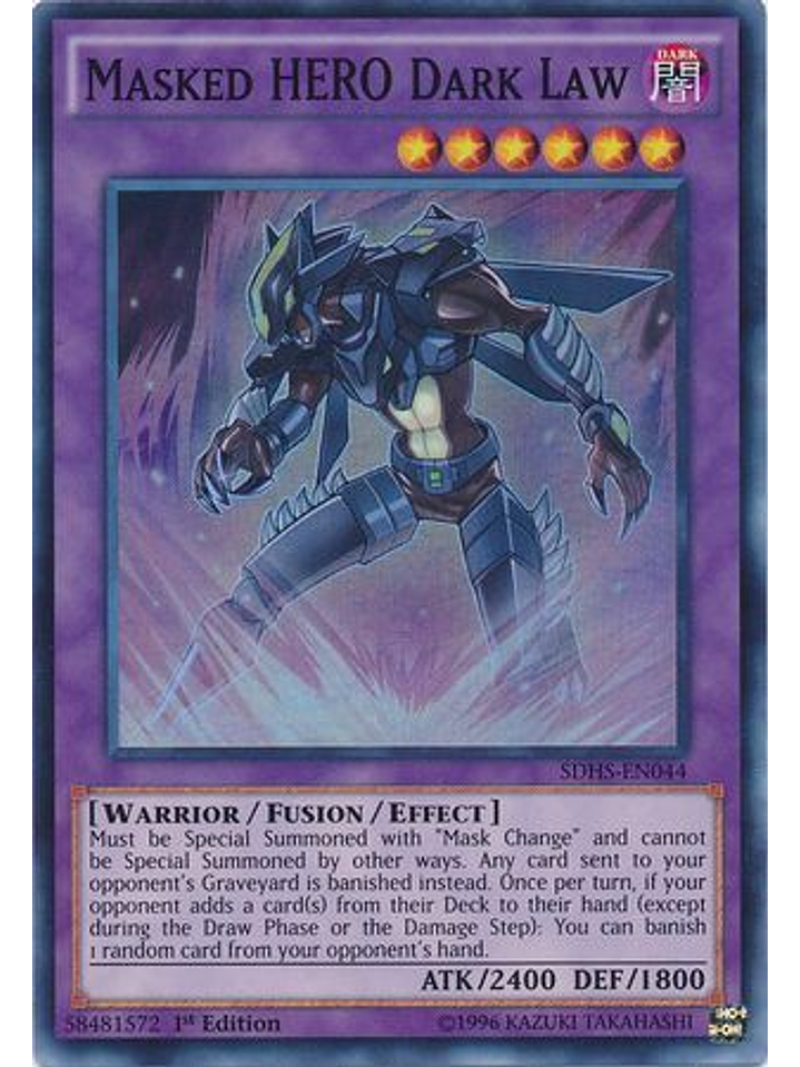 Masked Hero Dark Law - SDHS-EN044 - Super Rare 1st Edition 1