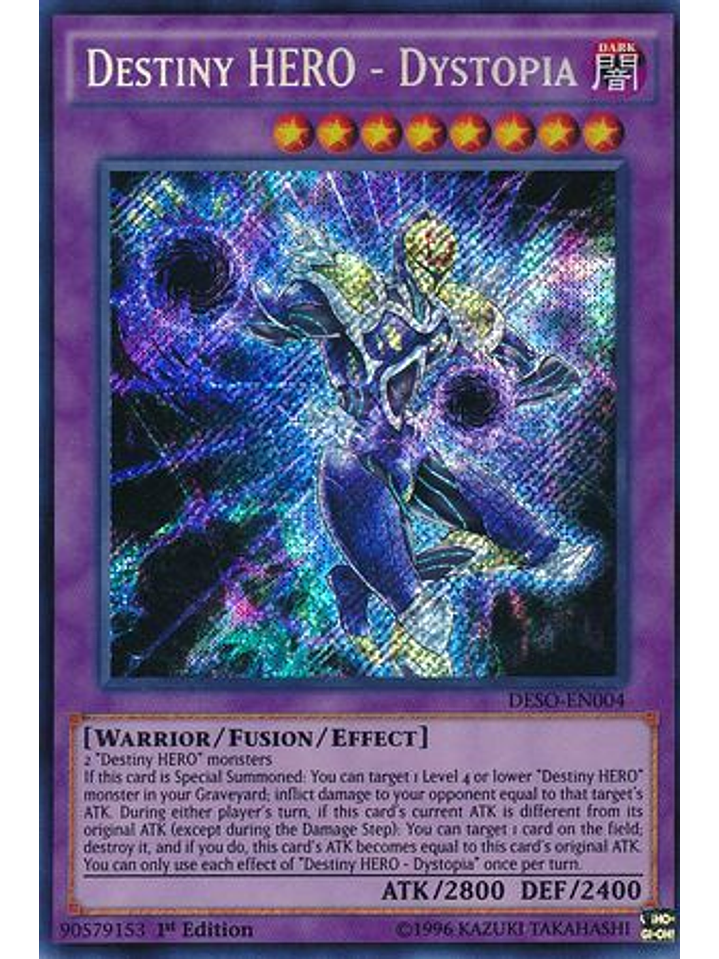 Destiny HERO - Dystopia - DESO-EN004 - Secret Rare 1st Edition 1