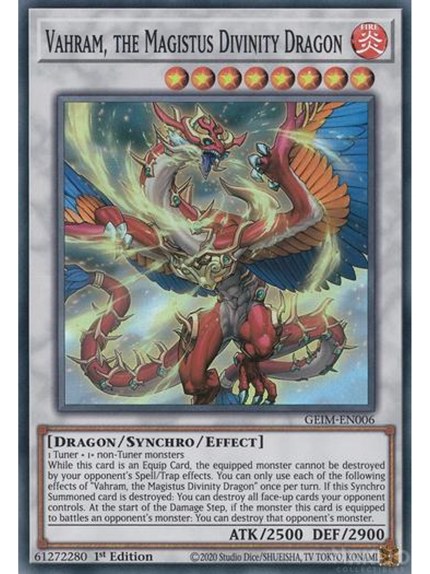 Vahram, the Magistus Divinity Dragon - GEIM-EN006 - Super Rare - 1st Edition 1