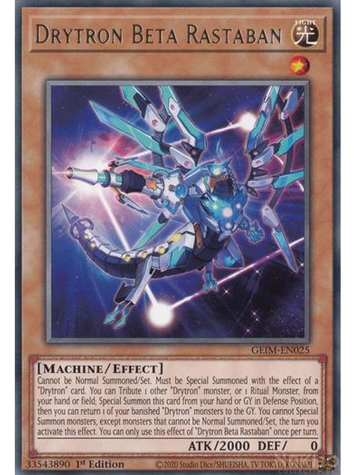 Drytron Beta Rastaban - GEIM-EN025 - Rare - 1st Edition 1
